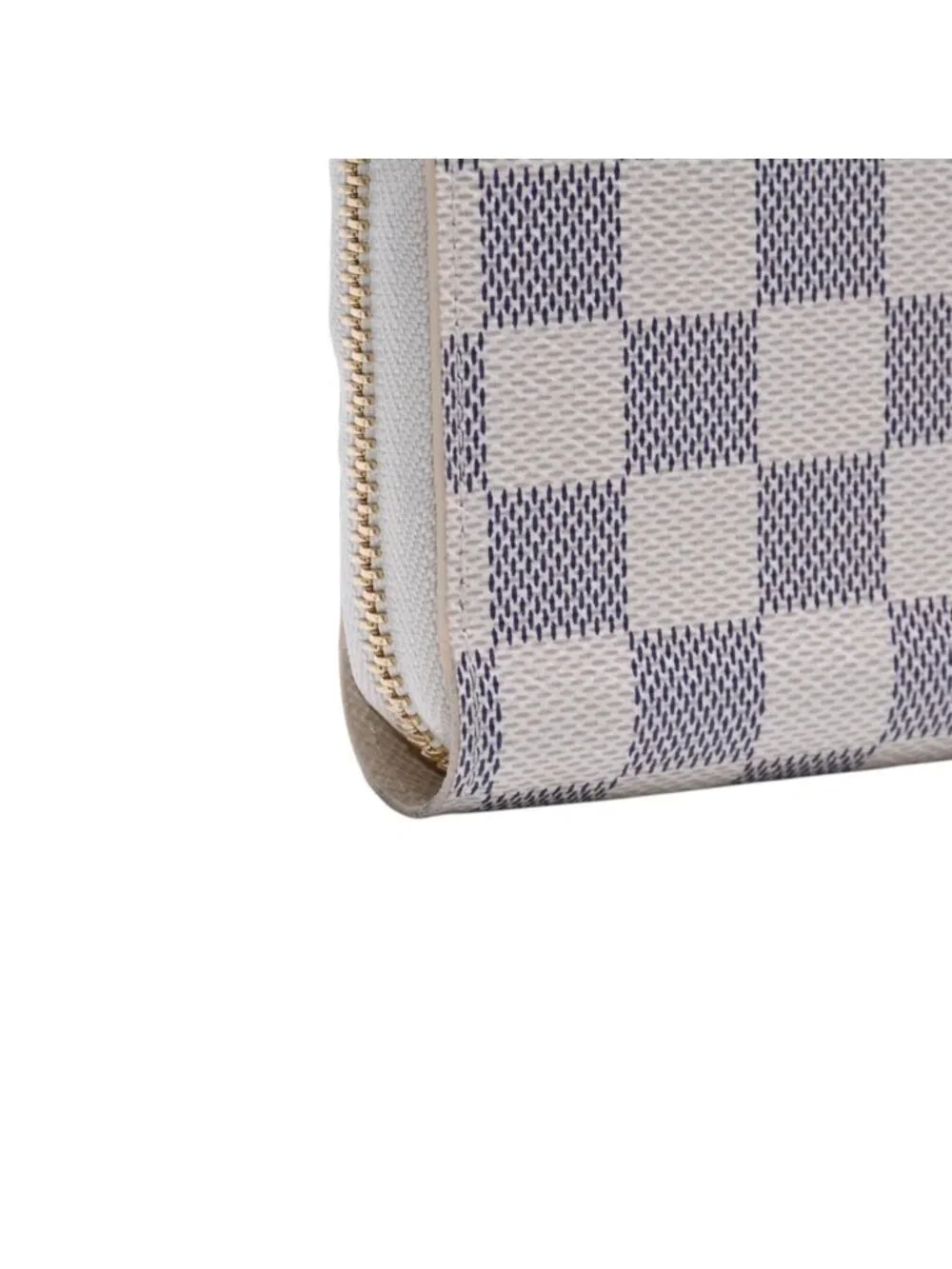 Louis Vuitton Damier Azur Zippy Wallet Ivory Black Round